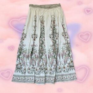 White Floral Maxi Skirt. Very fairycore